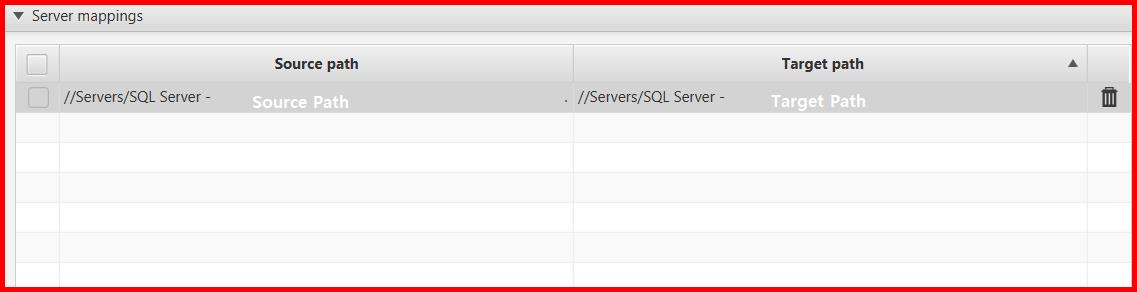 Picture showing the mapping is created between the source and target database